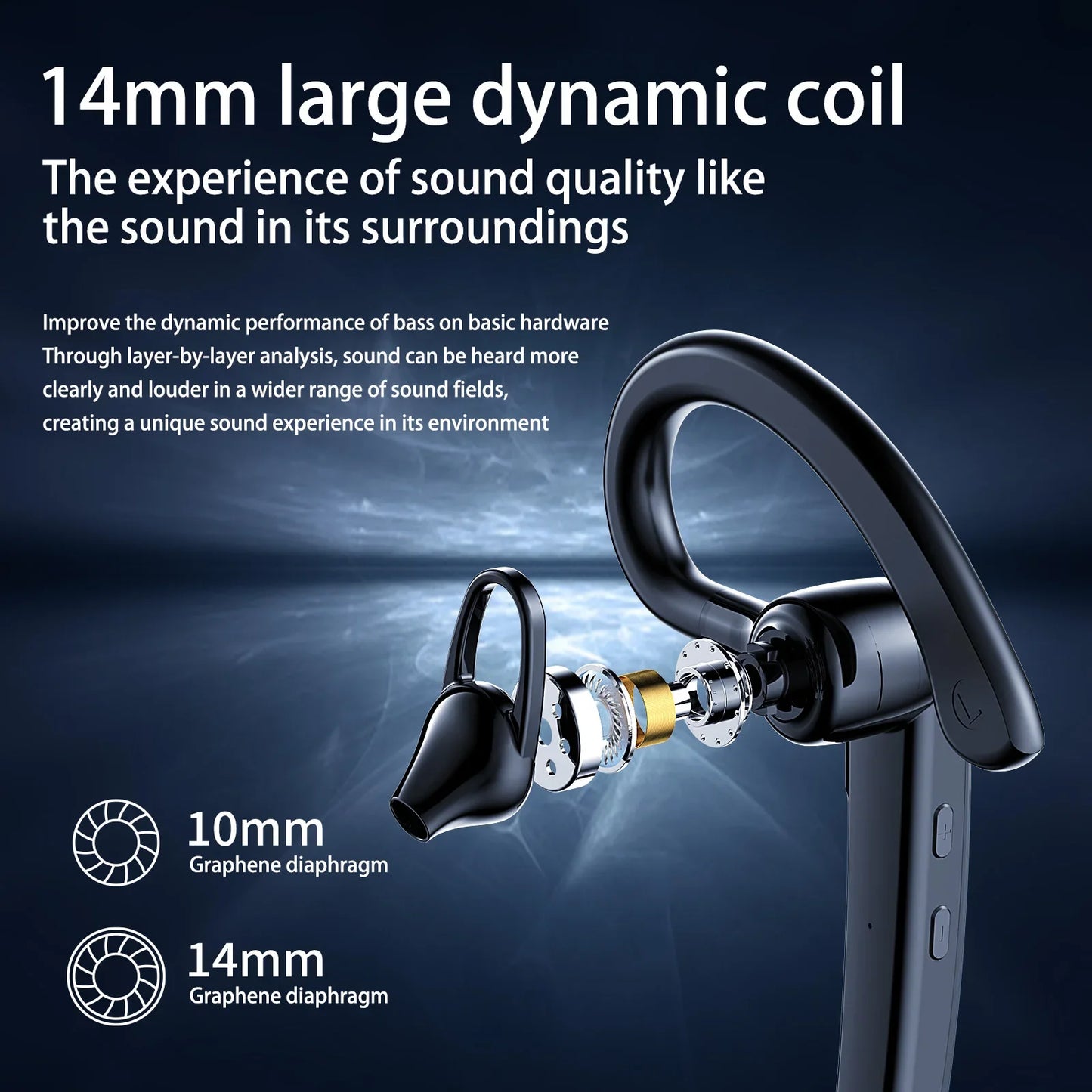 Wall Street Wireless Bluetooth Headset – ENC Noise Cancelling Business Earpiece with Mic