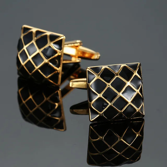 Wall Street Power Cufflinks – Luxury Square Business Shirt Accessories for Finance Professionals