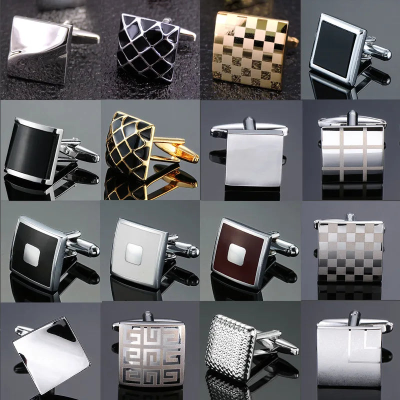 Wall Street Power Cufflinks – Luxury Square Business Shirt Accessories for Finance Professionals
