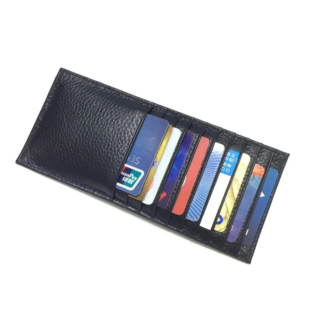 Wall Street Leather Card Holder – Large Capacity Finance Bro Wallet with 9 Sleeves