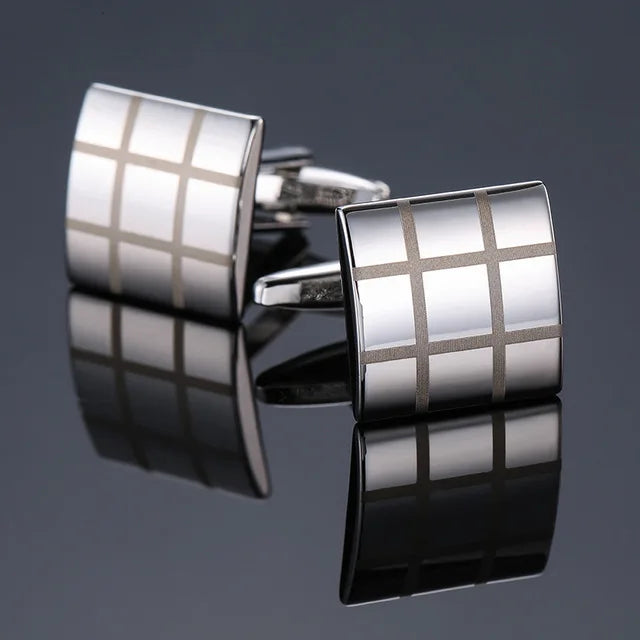 Wall Street Power Cufflinks – Luxury Square Business Shirt Accessories for Finance Professionals
