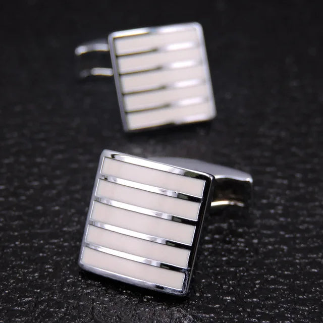 Wall Street Power Cufflinks – Luxury Square Business Shirt Accessories for Finance Professionals