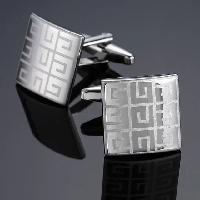 Wall Street Power Cufflinks – Luxury Square Business Shirt Accessories for Finance Professionals