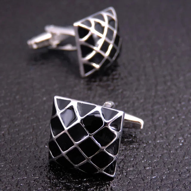 Wall Street Power Cufflinks – Luxury Square Business Shirt Accessories for Finance Professionals