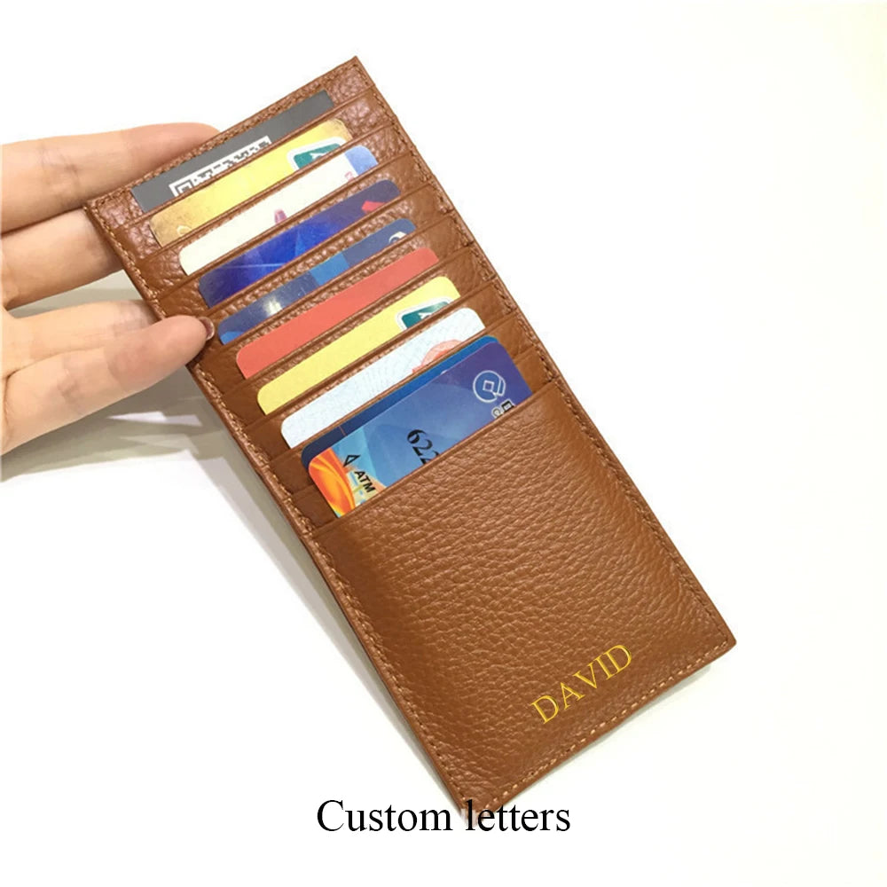 Wall Street Leather Card Holder – Large Capacity Finance Bro Wallet with 9 Sleeves