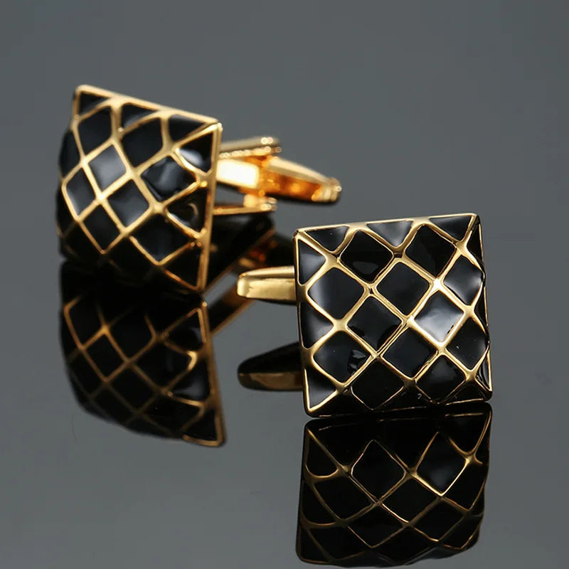 Wall Street Power Cufflinks – Luxury Square Business Shirt Accessories for Finance Professionals