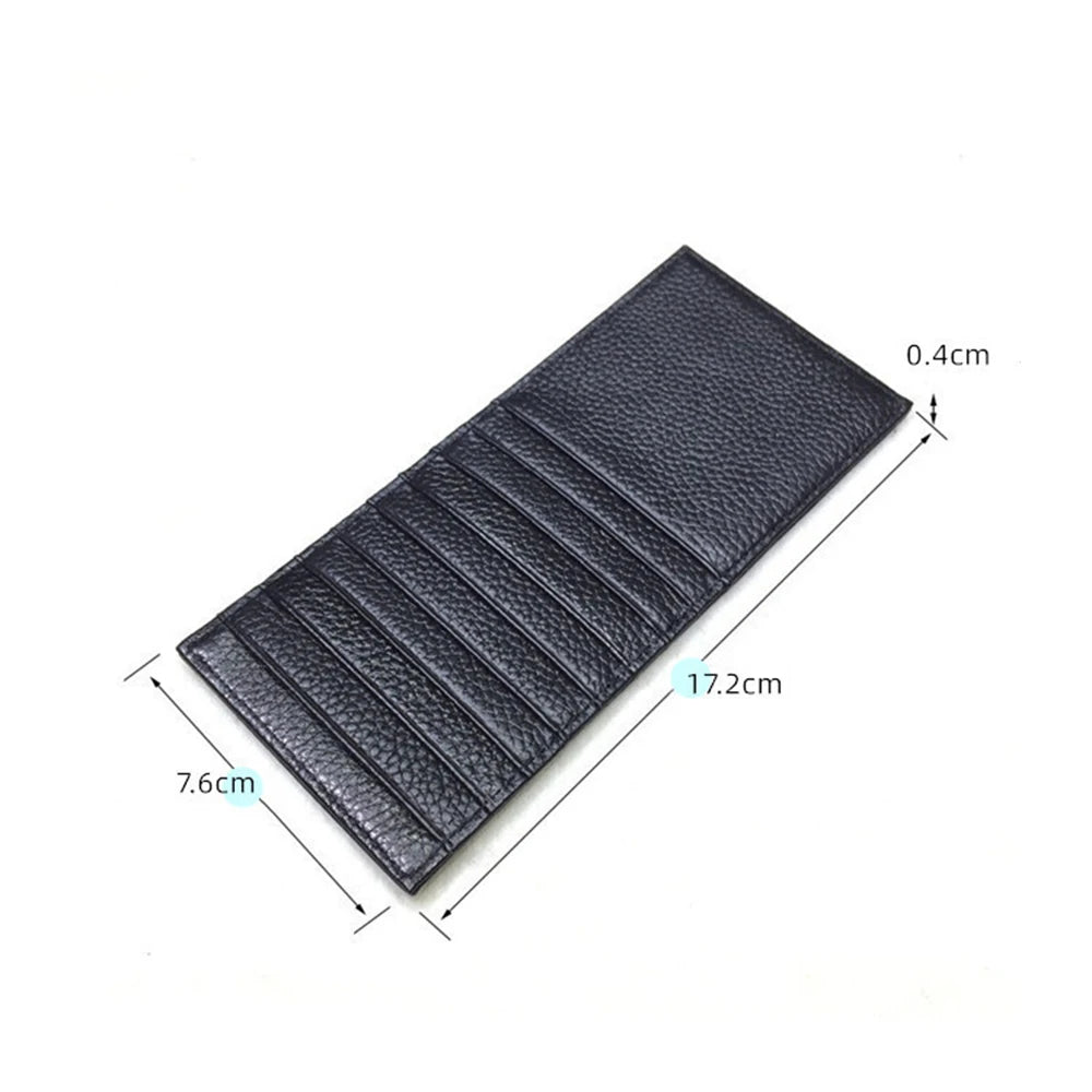 Wall Street Leather Card Holder – Large Capacity Finance Bro Wallet with 9 Sleeves
