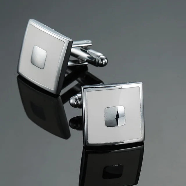 Wall Street Power Cufflinks – Luxury Square Business Shirt Accessories for Finance Professionals