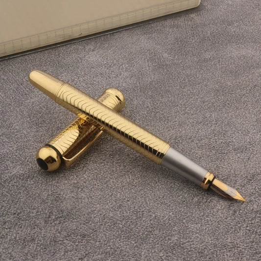 Wall Street Gold Signature Fountain Pen – Luxury Metal Executive Writing Instrument for Business & Finance Professionals