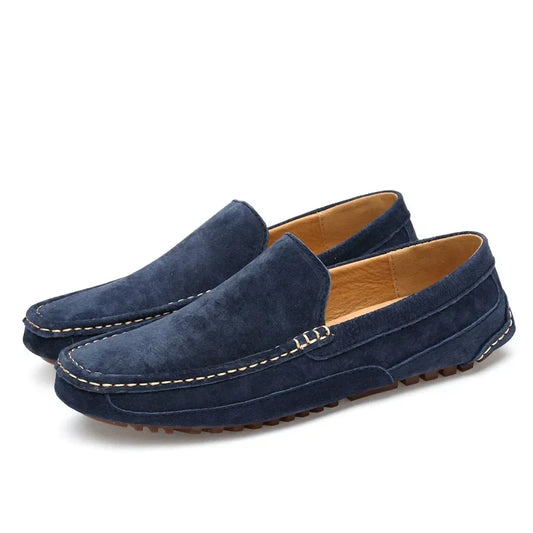 Wall Street Suede Loafers – Luxury Men’s Slip-On Driving Moccasins for Business & Casual Power Moves