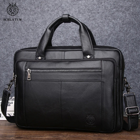 Wall Street Executive Leather Briefcase – Luxury Men’s 16-Inch Laptop & Business Bag
