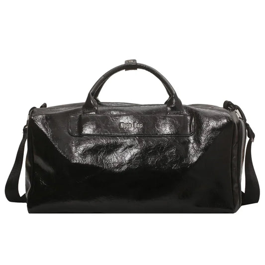 Wall Street Executive Duffel – PU Leather Travel & Gym Bag for Men, Large Capacity Business Shoulder Carry