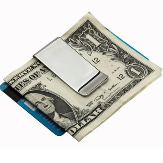 Wall Street Stainless Steel Money Clip – Slim, Glossy Finance Bro Cash & Card Holder